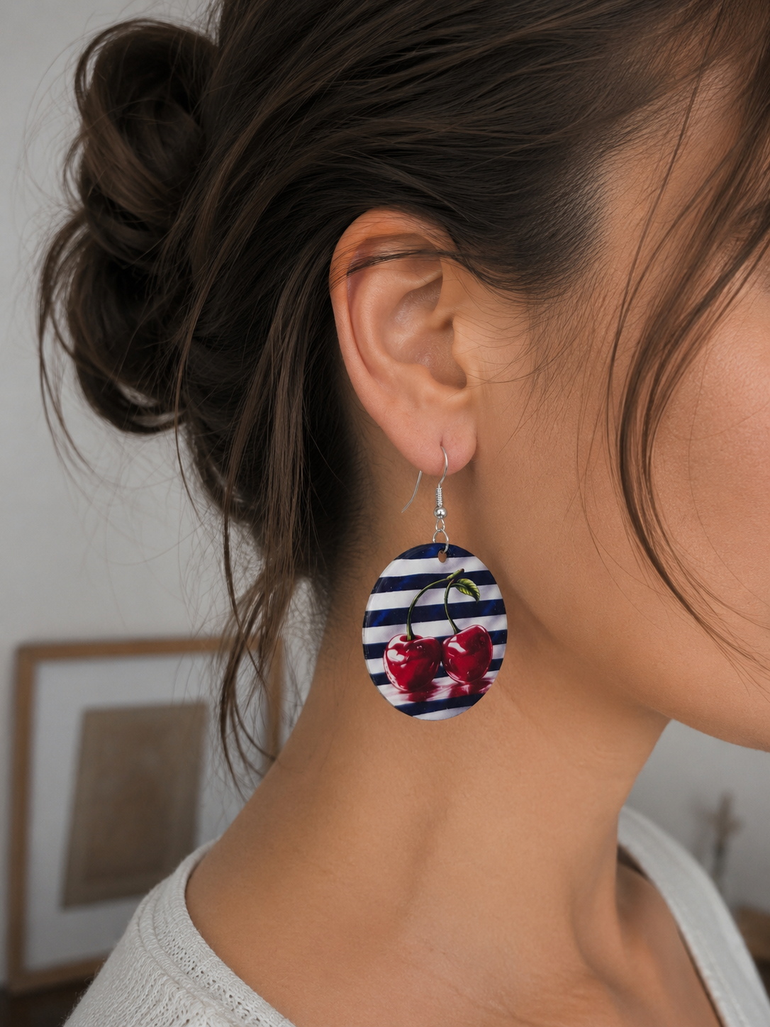 Boucles d’Oreilles en Bois Personnalisées – Impression DTF & Résine UV