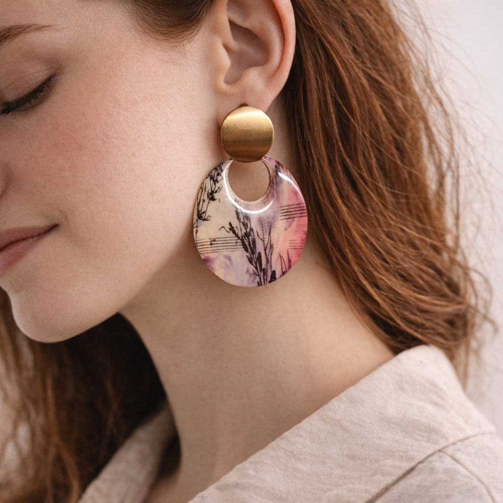 Boucles d’oreilles en bois personnalisées – Légères & tendance Note de musique ✨