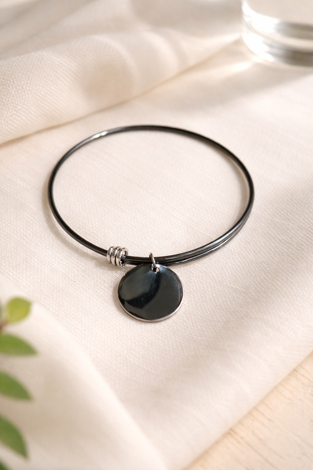 Bracelet personnalisé gravé – Prénom, symbole & message (acier inoxydable)
