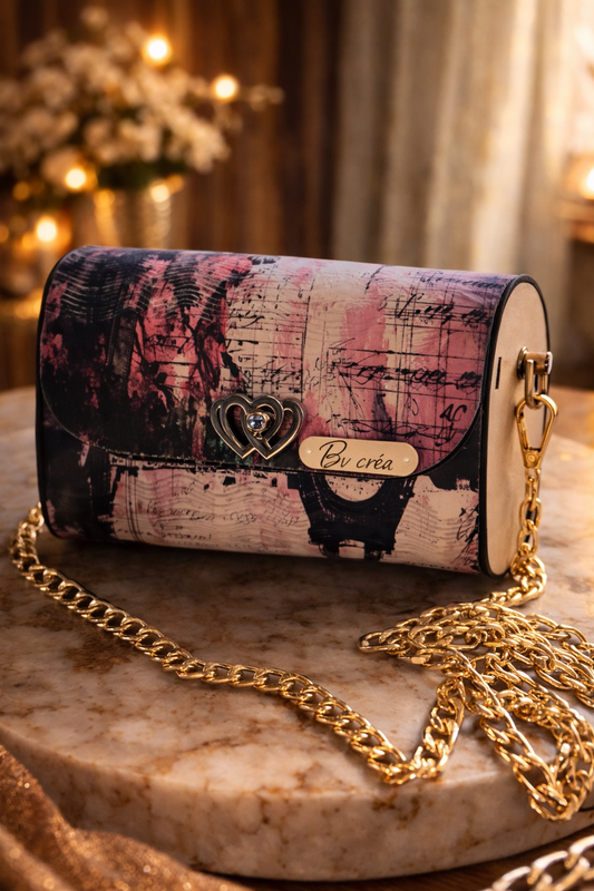 Sac en bois personnalisé Paris – Pochette artisanale chic vernie