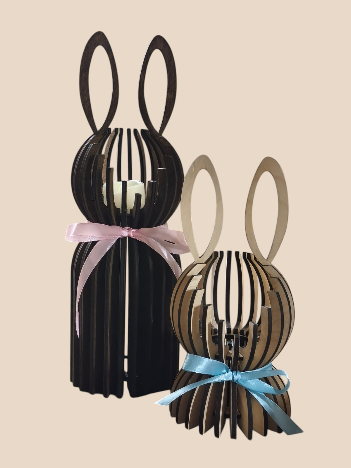 Photophore bois lapin – déco cosy & chaleureuse