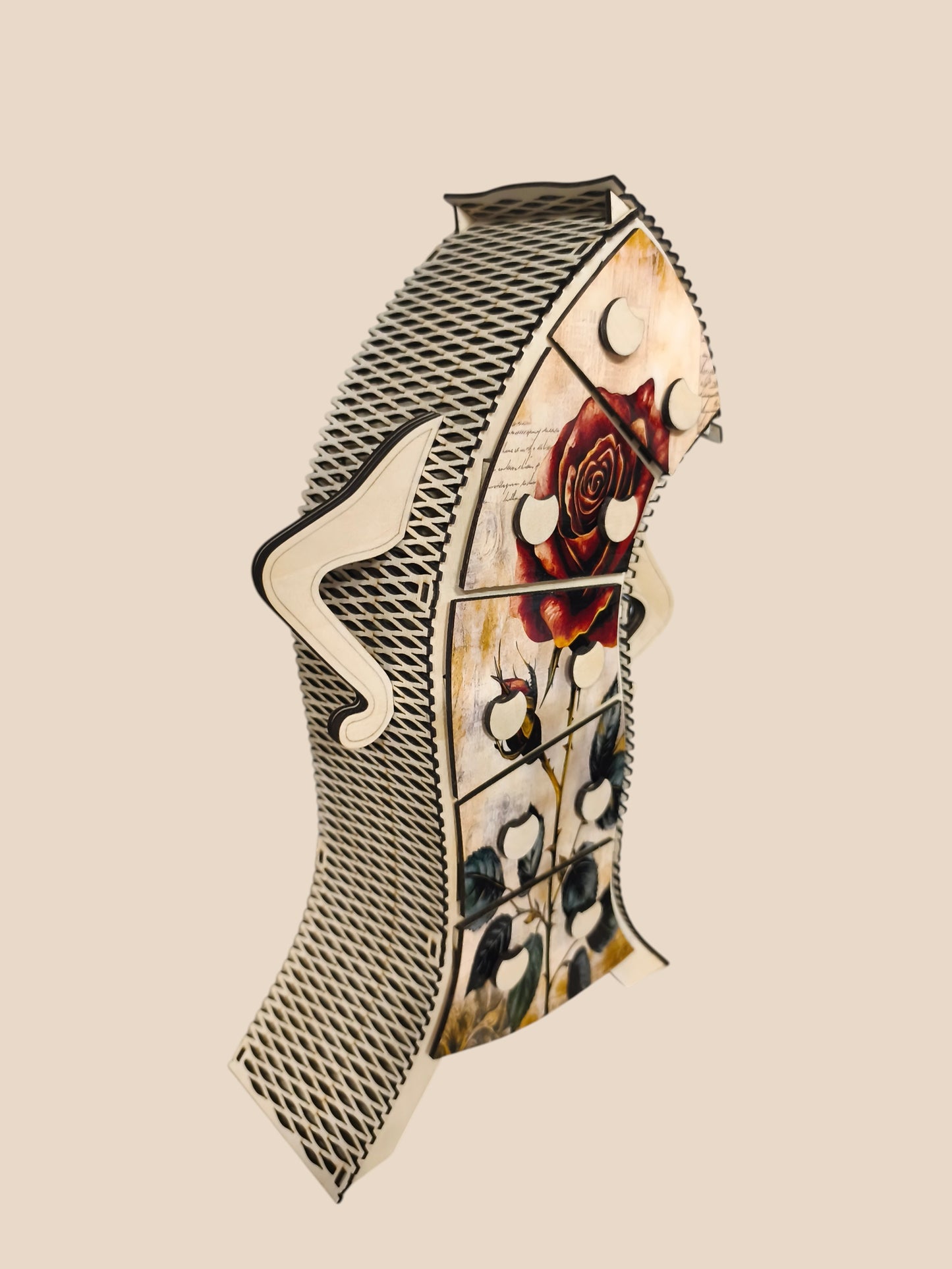 Écrin Rose Éternelle – Boîte à bijoux personnalisée en bois