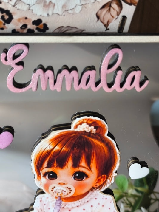 Plaque Prénom Enfant Kawaii Personnalisée