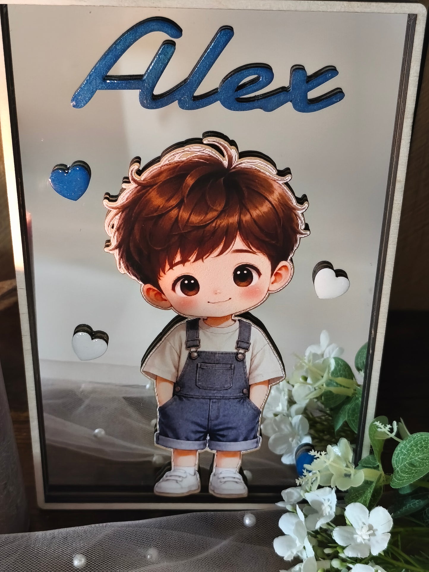 Plaque Prénom Enfant Kawaii Personnalisée