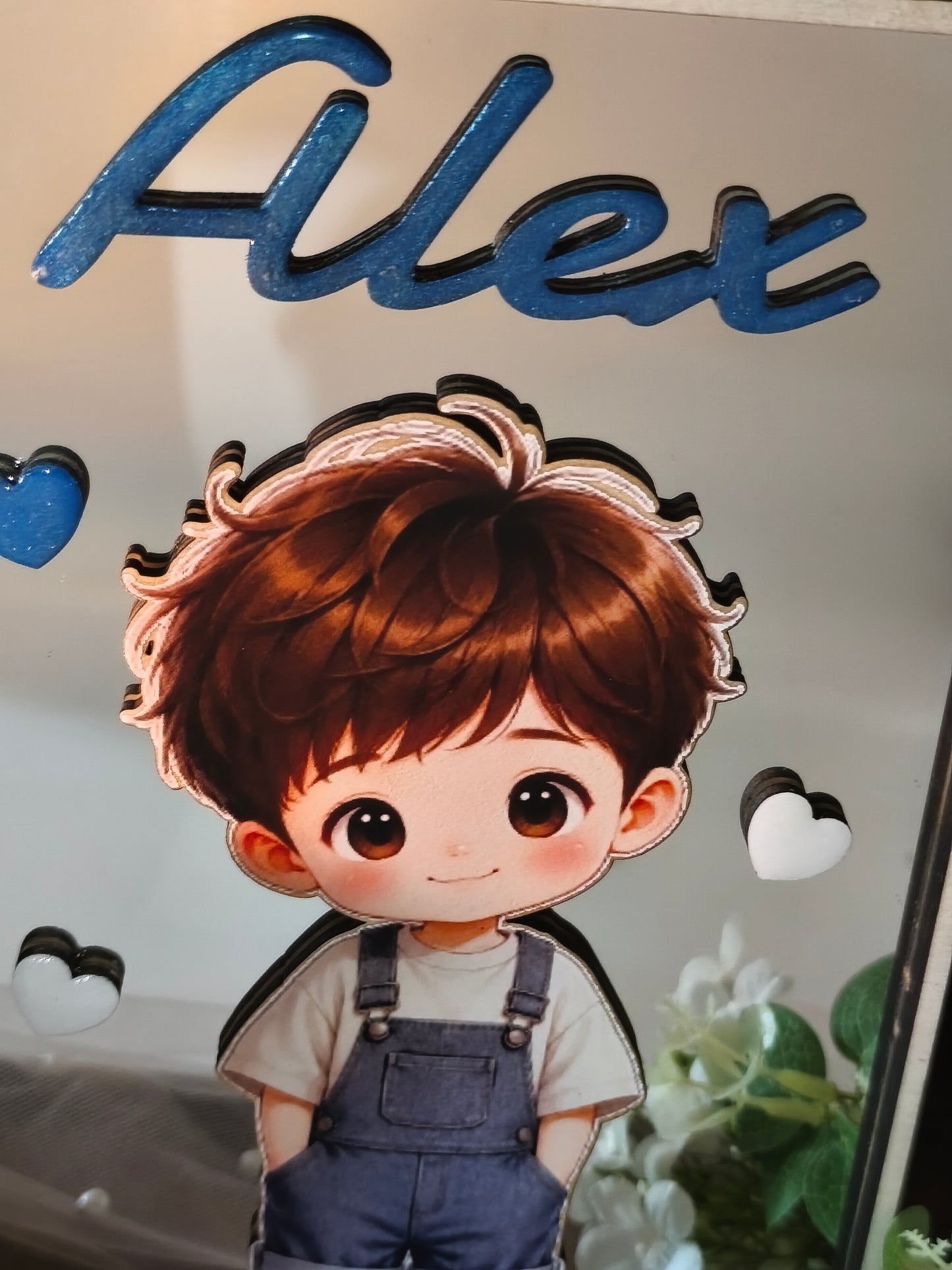Plaque Prénom Enfant Kawaii Personnalisée