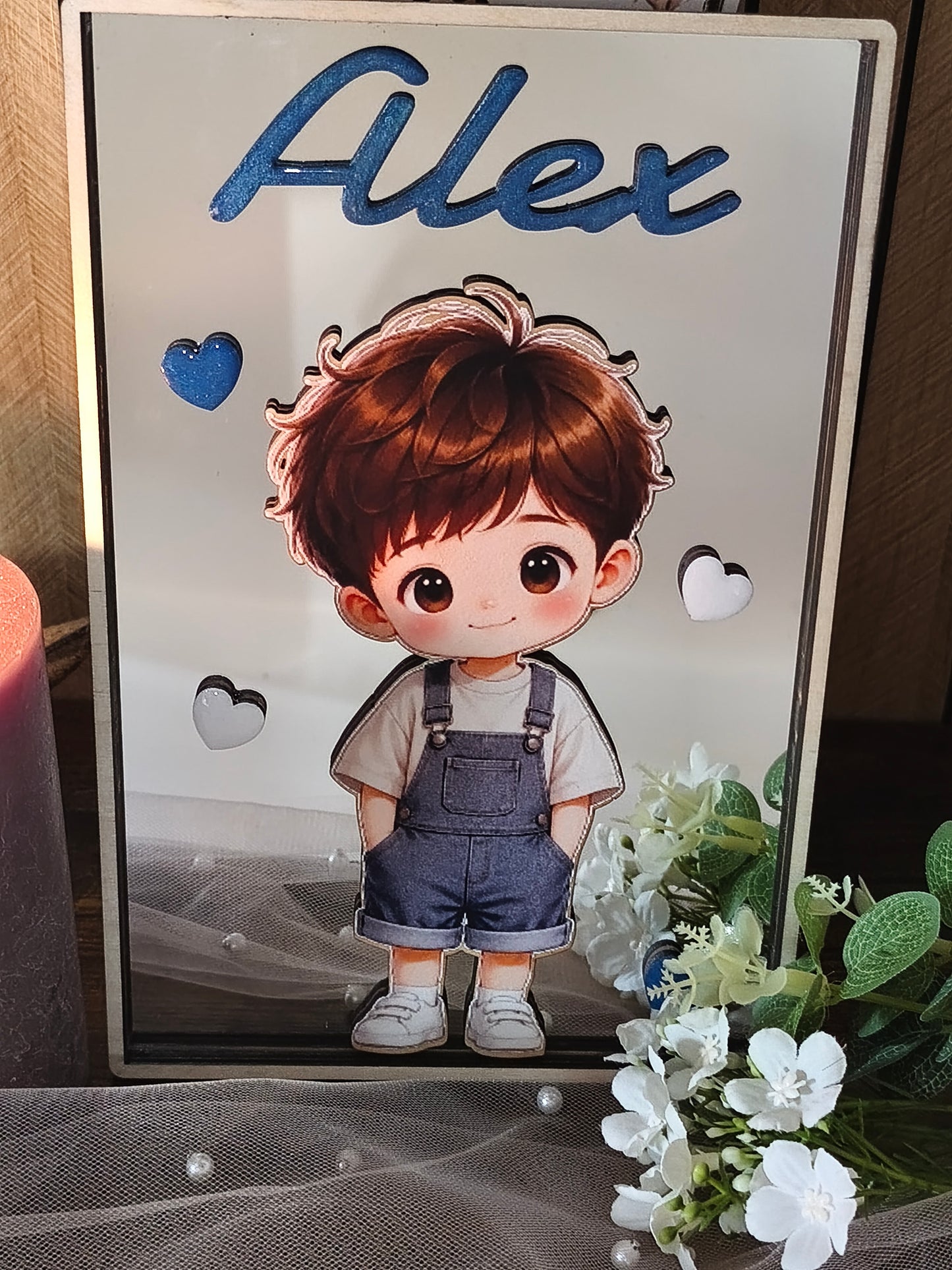 Plaque Prénom Enfant Kawaii Personnalisée