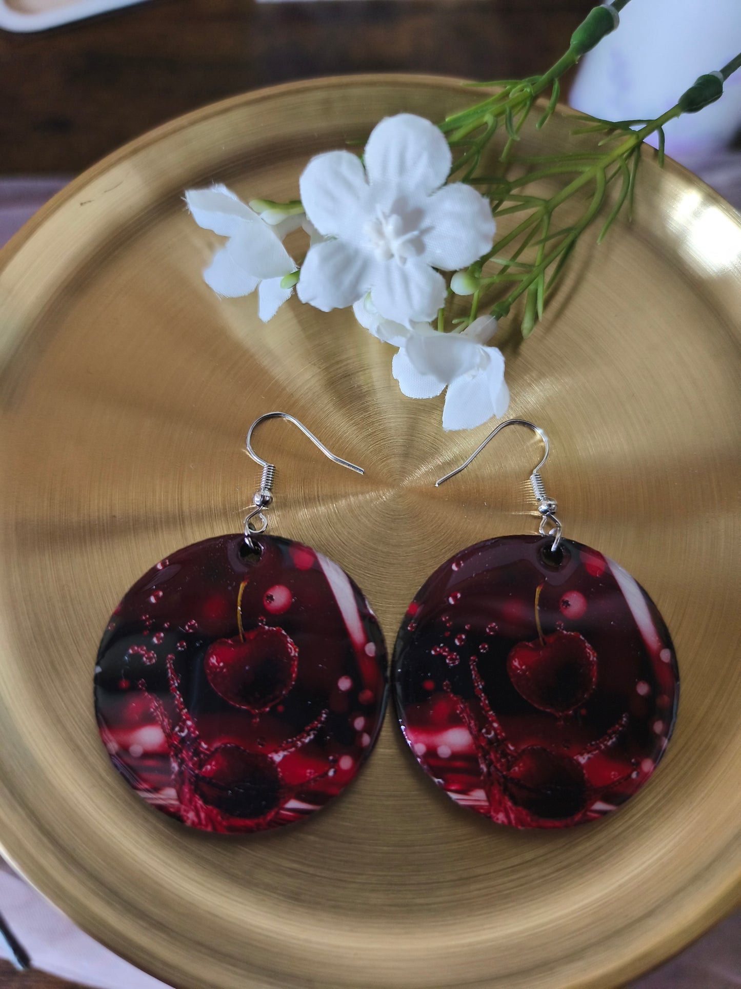 Boucles d’Oreilles en Bois Personnalisées – Impression DTF & Résine UV
