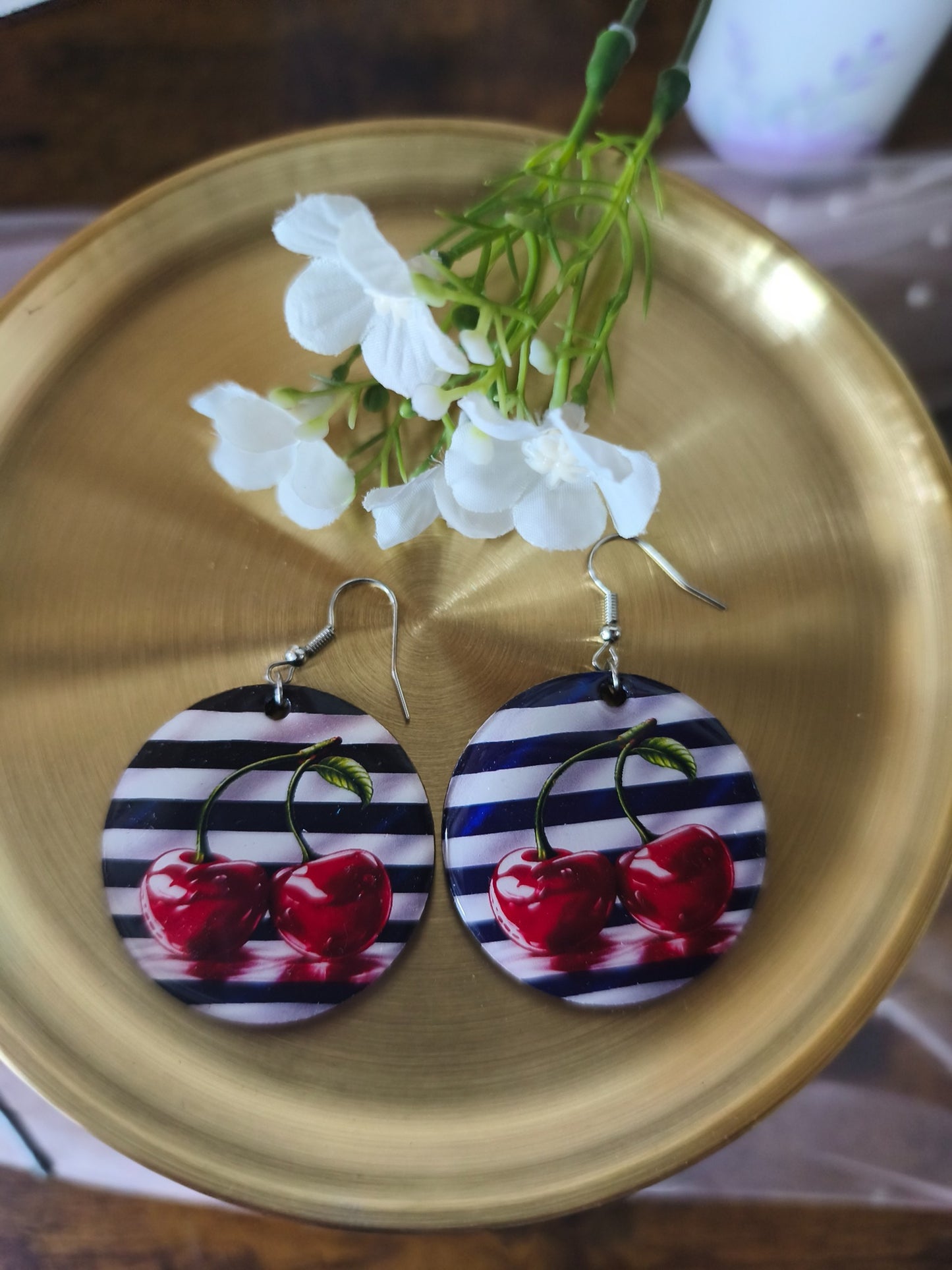 Boucles d’Oreilles en Bois Personnalisées – Impression DTF & Résine UV