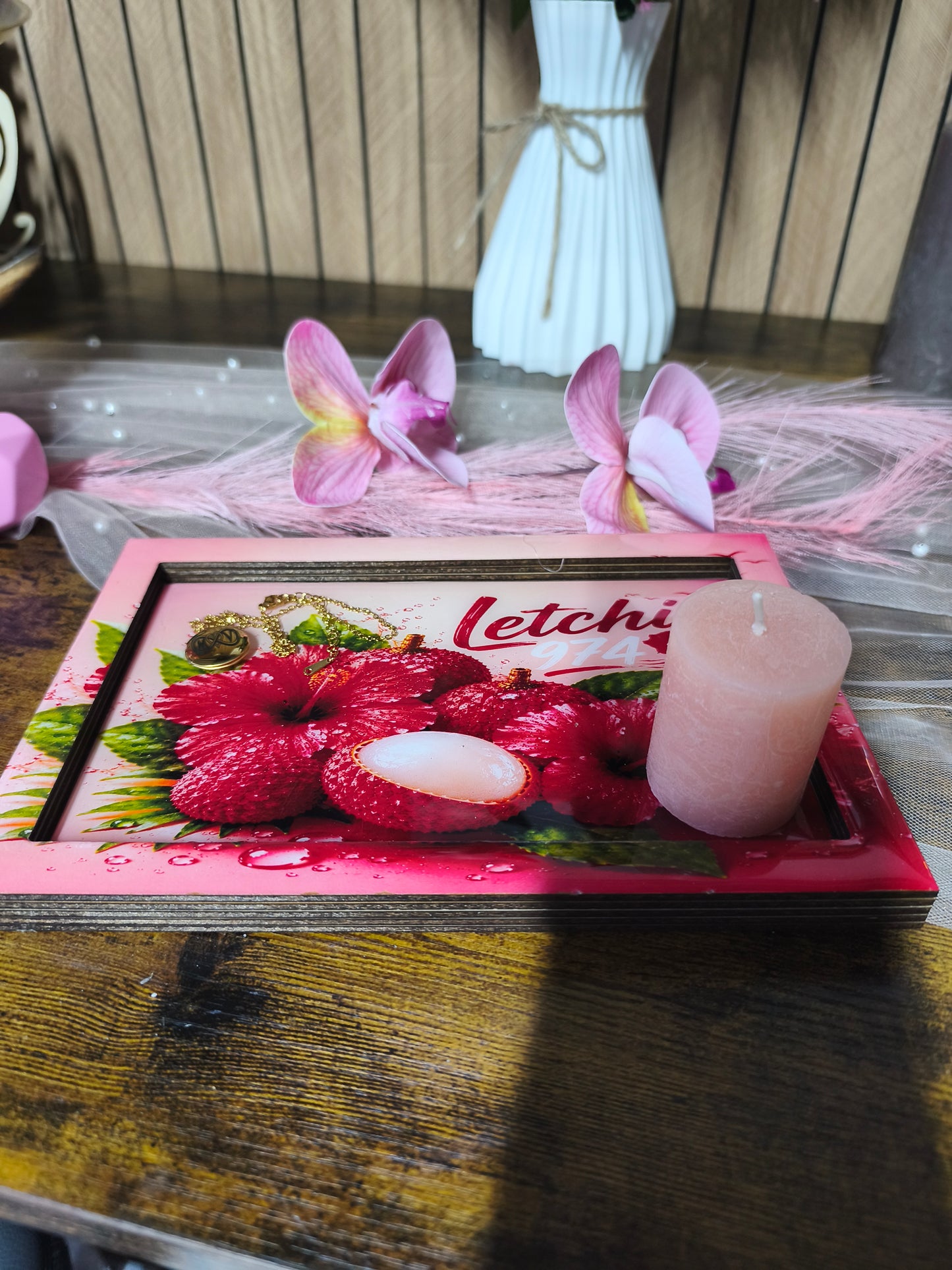 🌸 Vide-Poche en Bois Personnalisé – Impression DTF & Résine Brillante