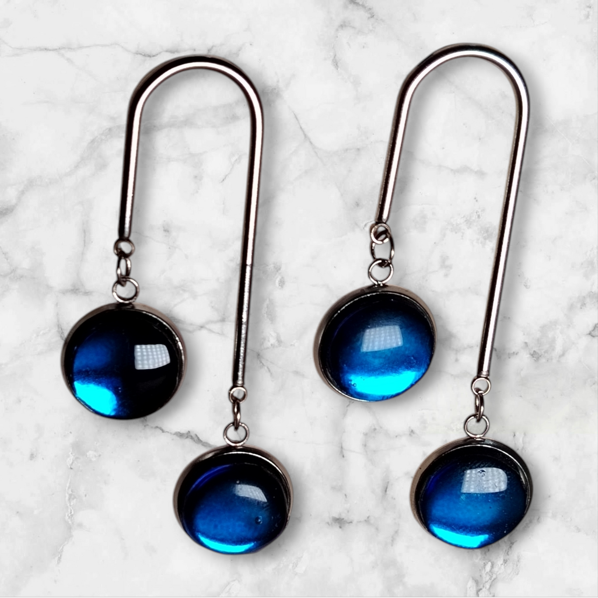 Boucles d'oreilles pendantes personnalisées en acier inoxydable et bois