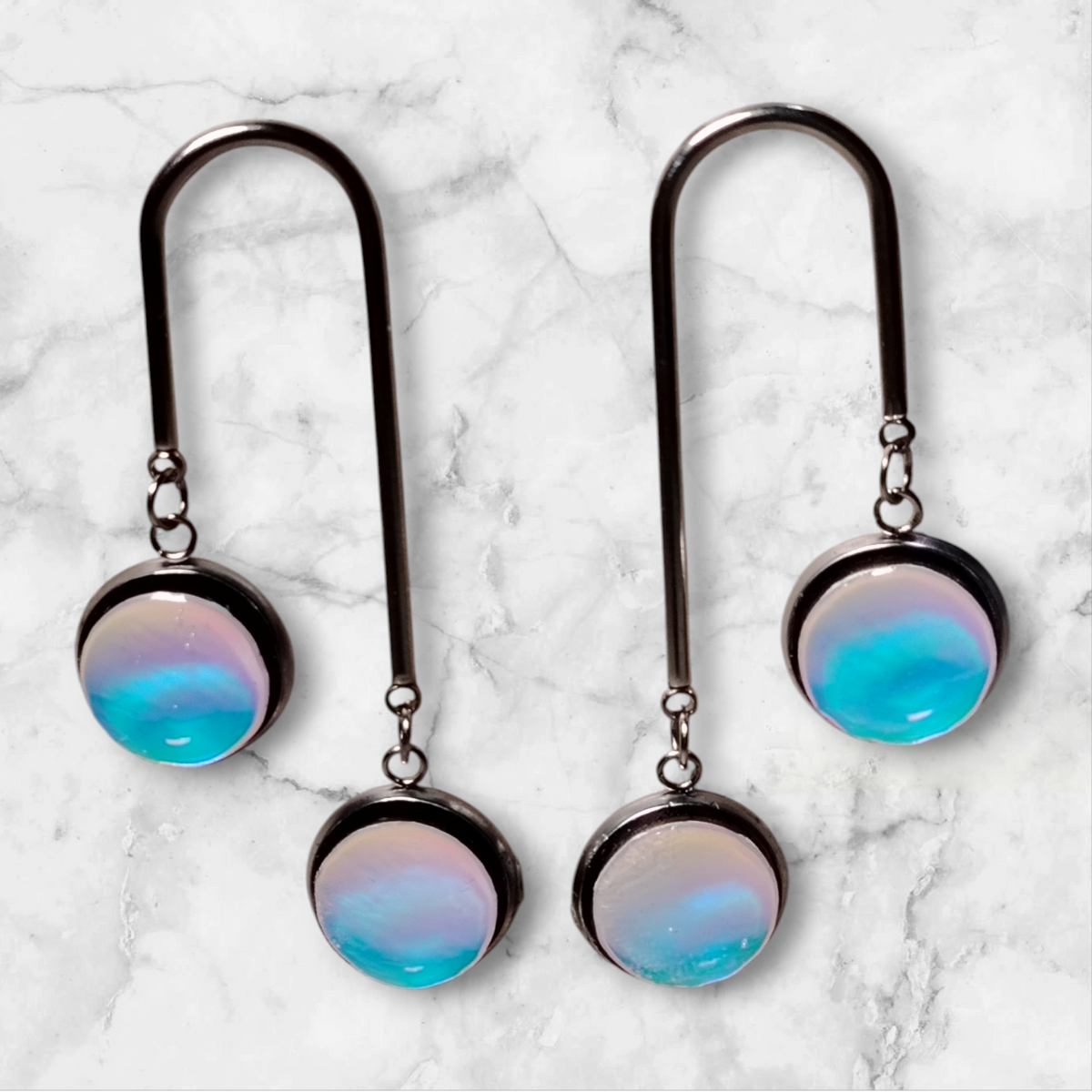 Boucles d'oreilles pendantes personnalisées en acier inoxydable et bois