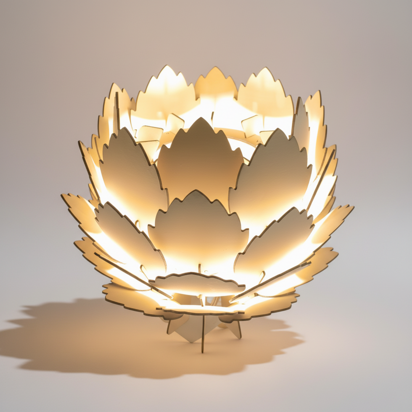 Lampe bois design lotus – ambiance cosy & chaleureuse