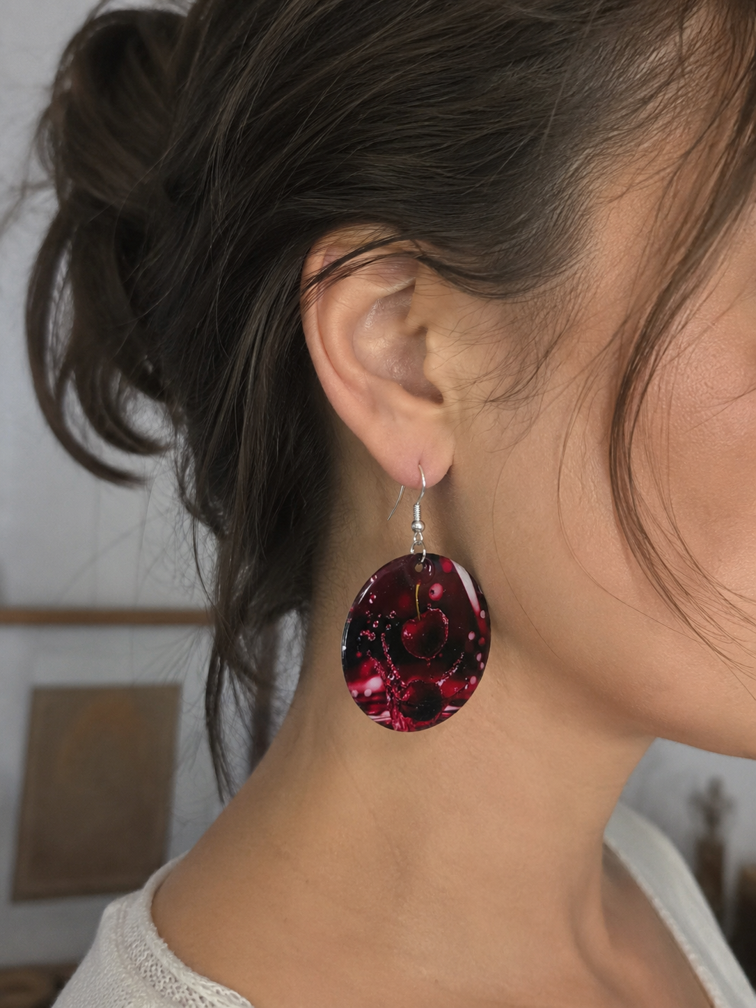 Boucles d’Oreilles en Bois Personnalisées – Impression DTF & Résine UV