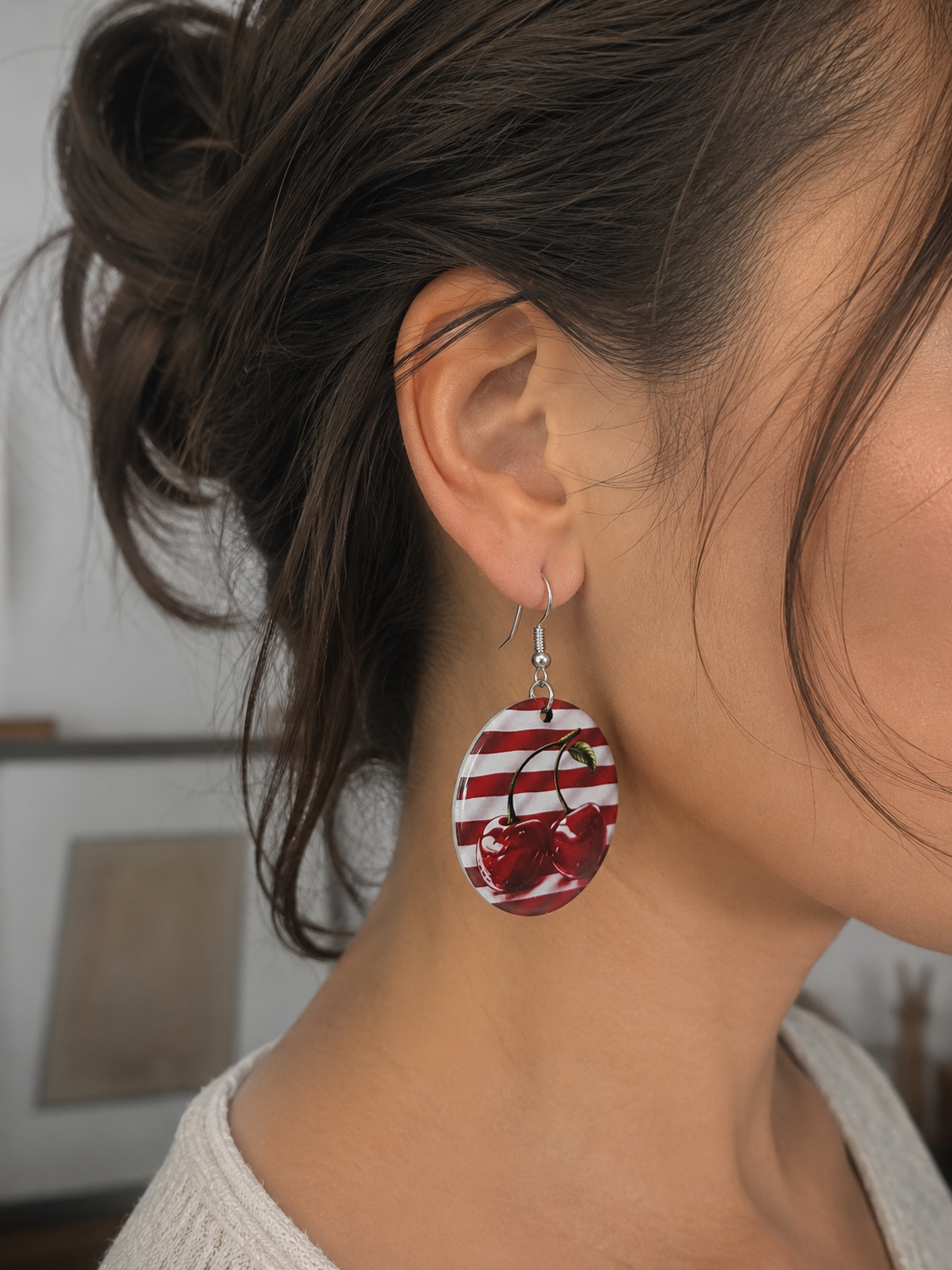 Boucles d’Oreilles en Bois Personnalisées – Impression DTF & Résine UV