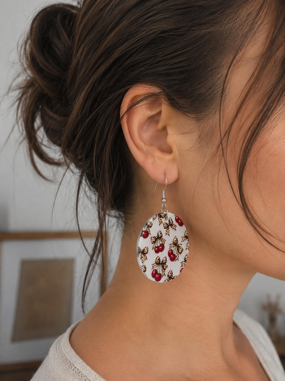 Boucles d’Oreilles en Bois Personnalisées – Impression DTF & Résine UV
